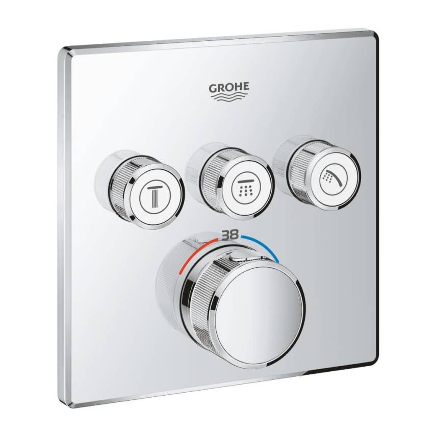 Grohe Grohterm SmartControl Akış Kontrollü Ankastre Termostatik Banyo Bataryası (3 Yollu Sıva Üstü Grubu) 29126000 - 1