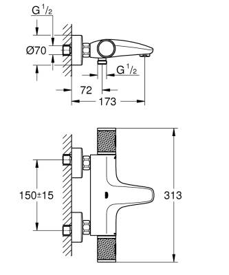 Grohe Grohtherm 1000 Performance Termostatik Banyo Bataryası 34779000 - 4