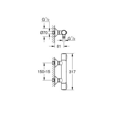 Grohe Grohtherm 500 Termostatik Duş Bataryası 34793000 - 2