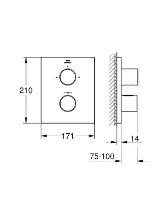 Grohe Grohtherm F Ankastre Termostatik Banyo Bataryası (Sıva Üstü Grubu) Krom 27618000 - 2
