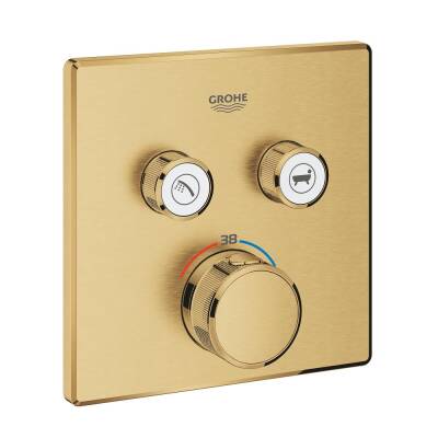 Grohe Grohtherm SmartControl Akış Kontrollü Ankastre Termostatik Banyo Bataryası (2 Yollu Sıva Üstü Grubu) Fırçalı Altın 29124GN0 - 1