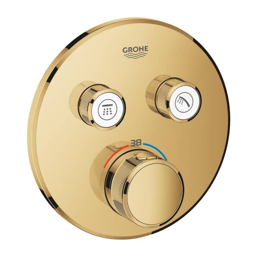 Grohe Grohtherm SmartControl Ankastre Termostatik Banyo Bataryası Çift Valfli Akış Kontrollü (Sıva Üstü Grubu) Altın 29119GL0 - 1