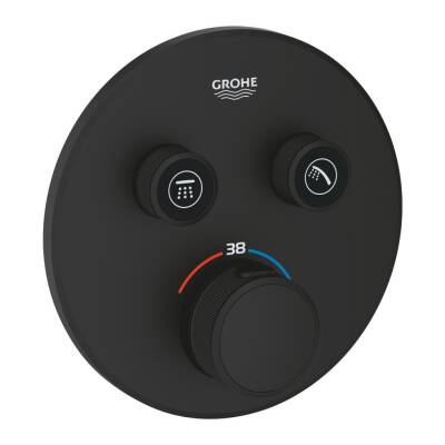 Grohe Grohtherm SmartControl Ankastre Termostatik Banyo/Duş Bataryası (Sıva Üstü Grubu) 2 Yollu Mat Siyah 29507KF0 - 1