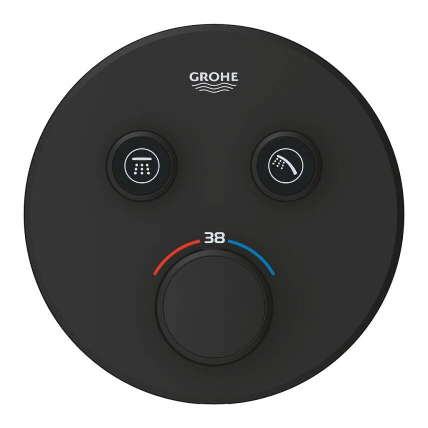 Grohe Grohtherm SmartControl Ankastre Termostatik Banyo/Duş Bataryası (Sıva Üstü Grubu) 2 Yollu Mat Siyah 29507KF0 - 2