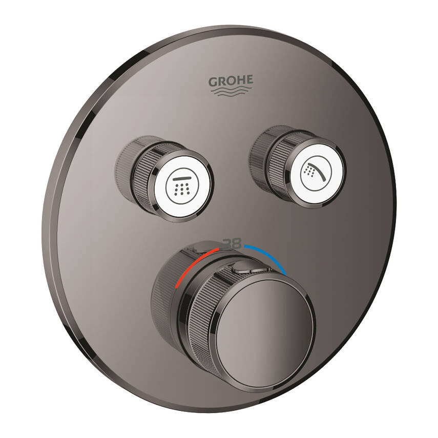 Grohe Grohtherm SmartControl Ankastre Termostatik Banyo/Duş Bataryası (Sıva Üstü Grubu) 2 Yollu Sert Grafit 29119A00 - 1