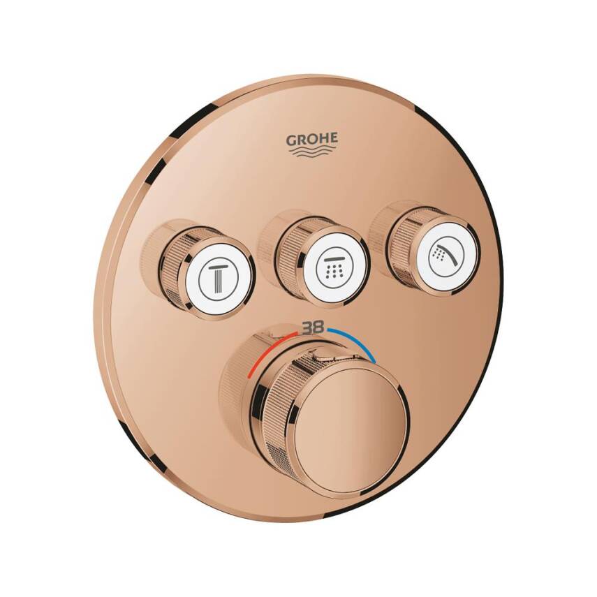 Grohe Grohtherm SmartControl Ankastre Termostatik Banyo/Duş Bataryası (Sıva Üstü Grubu) 3 Yollu Bakır 29121DA0 - 1
