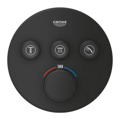Grohe Grohtherm SmartControl Ankastre Termostatik Banyo/Duş Bataryası (Sıva Üstü Grubu) 3 Yollu Mat Siyah 29508KF0 - 2