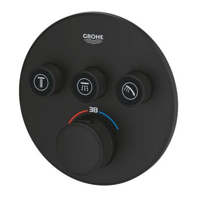 Grohe Grohtherm SmartControl Ankastre Termostatik Banyo/Duş Bataryası (Sıva Üstü Grubu) 3 Yollu Mat Siyah 29508KF0 - 3