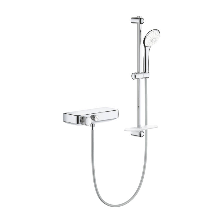 Grohe Grohtherm SmartControl Termostatik Duş Bataryası ve Sürgülü El Duş Takımı Krom 34720000 - 1