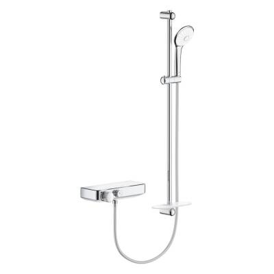 Grohe Grohtherm SmartControl Termostatik Duş Bataryası ve Sürgülü El Duş Takımı Krom 34721000 - 1