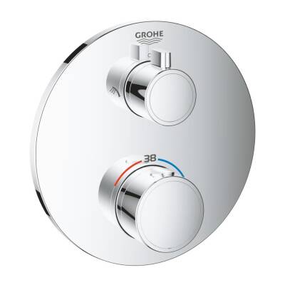 Grohe Grohtherm Termostatik Banyo/Duş Bataryası (Sıva Üstü Grubu), 2 Yollu Krom 24076000 - 1
