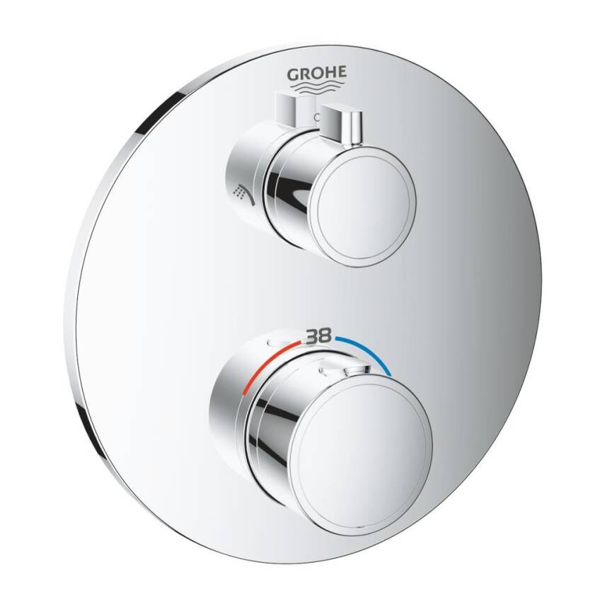 Grohe Grohtherm Termostatik Banyo/Duş Bataryası (Sıva Üstü Grubu), 2 Yollu Krom 24076000 - 1