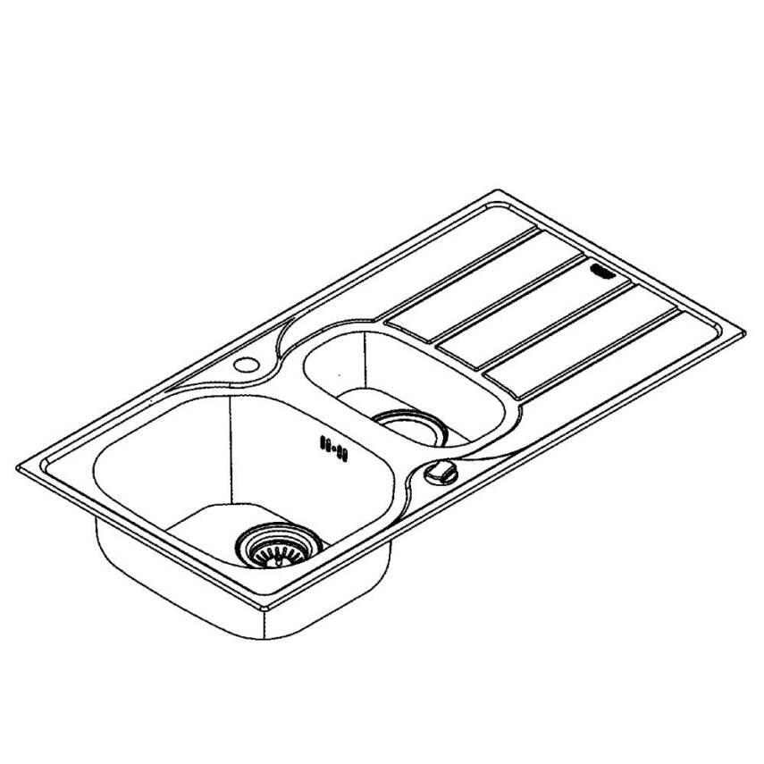 Grohe K200 Damlalıklı 1,5 Gözlü Eviye Paslanmaz Çelik (96,5x50 cm) 31564SD1 - 3