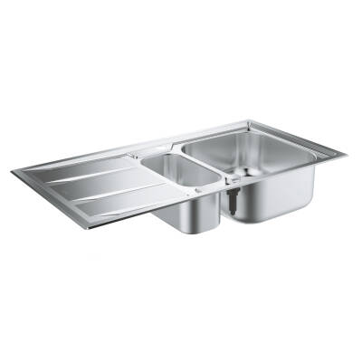 Grohe K400+ Damlalıklı 1,5 Gözlü Eviye Paslanmaz Çelik (Sağ-Sol Damlalıklı 98x51 cm) 31569SD0 - 1