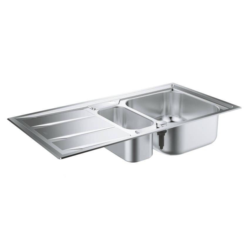 Grohe K400+ Damlalıklı 1,5 Gözlü Eviye Paslanmaz Çelik (Sağ-Sol Damlalıklı 98x51 cm) 31569SD0 - 1