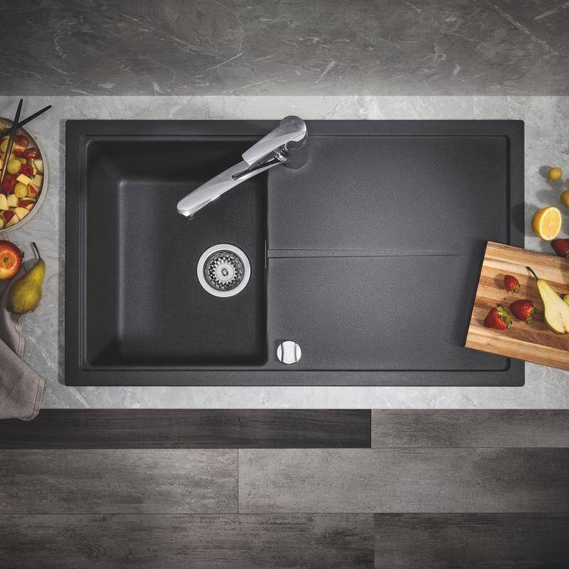 Grohe K400 Kuvars Kompozit Eviye 50 -C 86/50, Granit Siyah Rengi 31640AP0 - 2