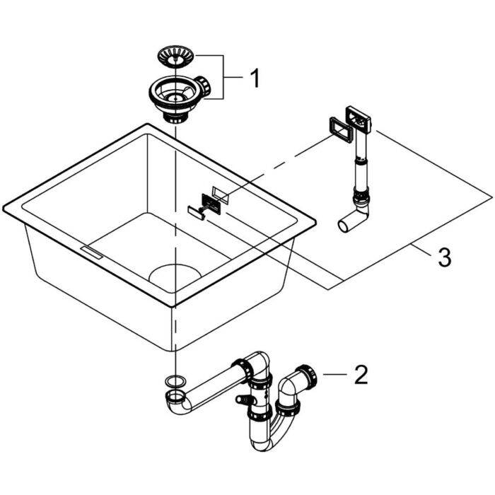Grohe K700U Kuvars Kompozit Eviye 70 -C 61/45,7, Granit Siyah Rengi 31655AP0 - 4