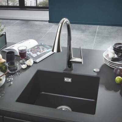 Grohe K700U Kuvars Kompozit Eviye 70 -C 61/45,7, Granit Siyah Rengi 31655AP0 - 3