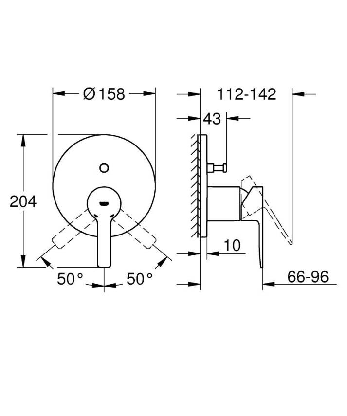 Grohe Lineare Ankastre Banyo/Duş Bataryası (Sıva Üstü Grubu), 2 Yollu, Fırçalı Sert Grafit 24064AL1 - 4