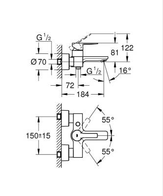 Grohe Lineare Banyo Bataryası Fırçalı Sert Grafit 33849AL1 - 4