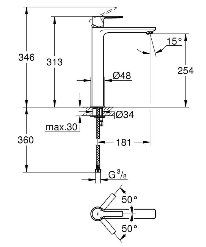 Grohe Lineare Çanak Lavabo Bataryası Krom 23405001 - 3