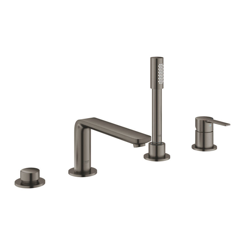 Grohe Lineare Dört Delikli Ankastre Küvet Bataryası (Sıva Üstü Grubu), Fırçalı Sert Grafit 19577AL1 - 1