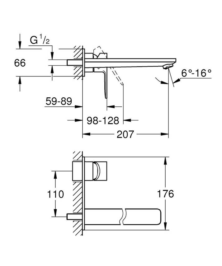 Grohe Lineare İki Delikli Ankastre Lavabo Bataryası Krom 23444001 - 2