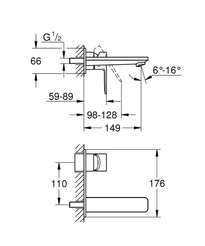 Grohe Lineare İki Delikli Lavabo Bataryası (Sıva Üstü) Krom 19409001 - 2