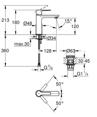 Grohe Lineare Lavabo Bataryası Krom 23106001 - 2