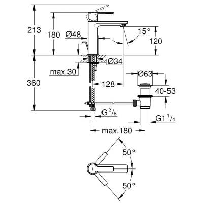 Grohe Lineare New Lavabo Bataryası Sifon Kumandalı 32114001 - 2