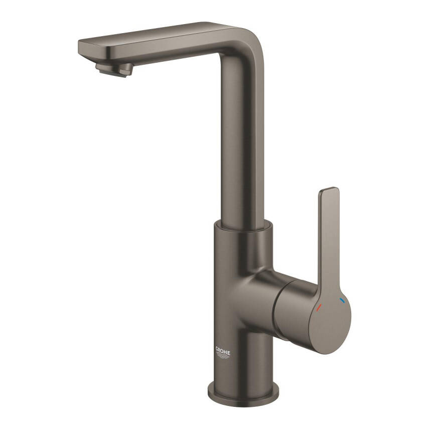 Grohe Lineare Yüksek Lavabo Bataryası, Sifon Kumandalı, Fırçalı Sert Grafit 23296AL1 - 1