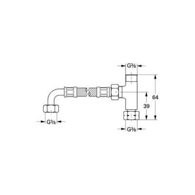 Grohe Mikro Termostat için T ve Esnek Boru Krom 47533000 - 2
