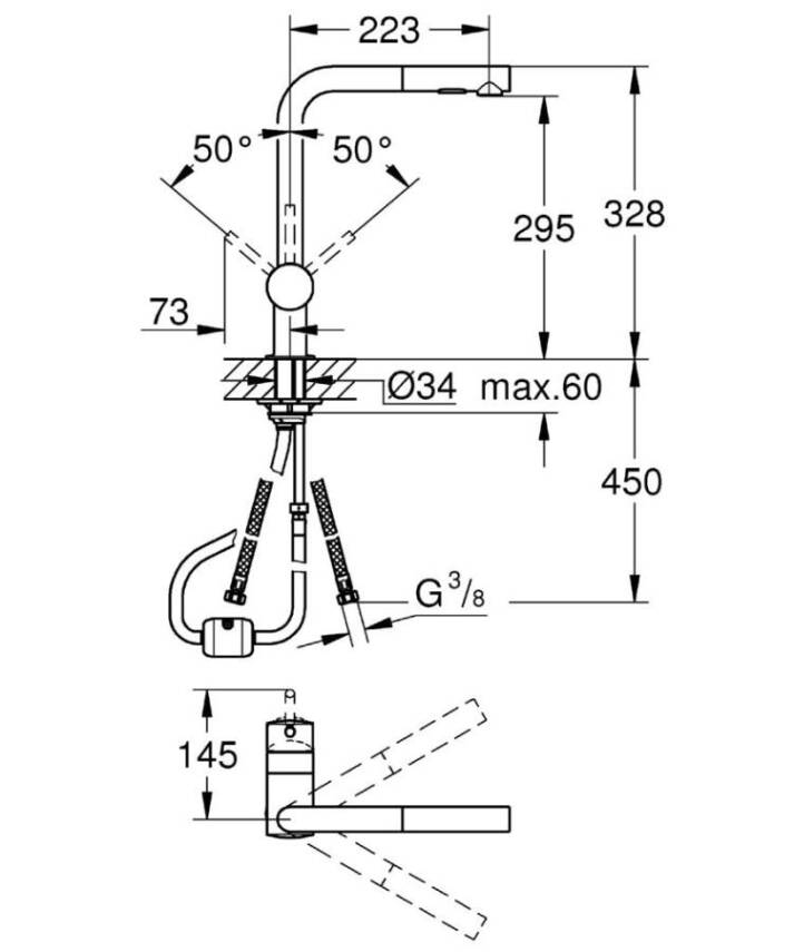Grohe Minta Spiralli Eviye Bataryası 30274000 - 2
