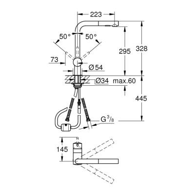 Grohe Minta Spiralli Eviye Bataryası Sert Grafit 30274A00 - 2