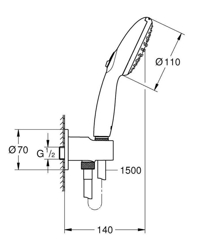 Grohe New Tempesta Ankastre Bağlantılı El Duşu Seti, 2 Fonksiyonlu Krom 26406003 - 4