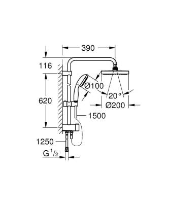 Grohe New Tempesta 200 Duş Sistemi Krom 27389002 - 2