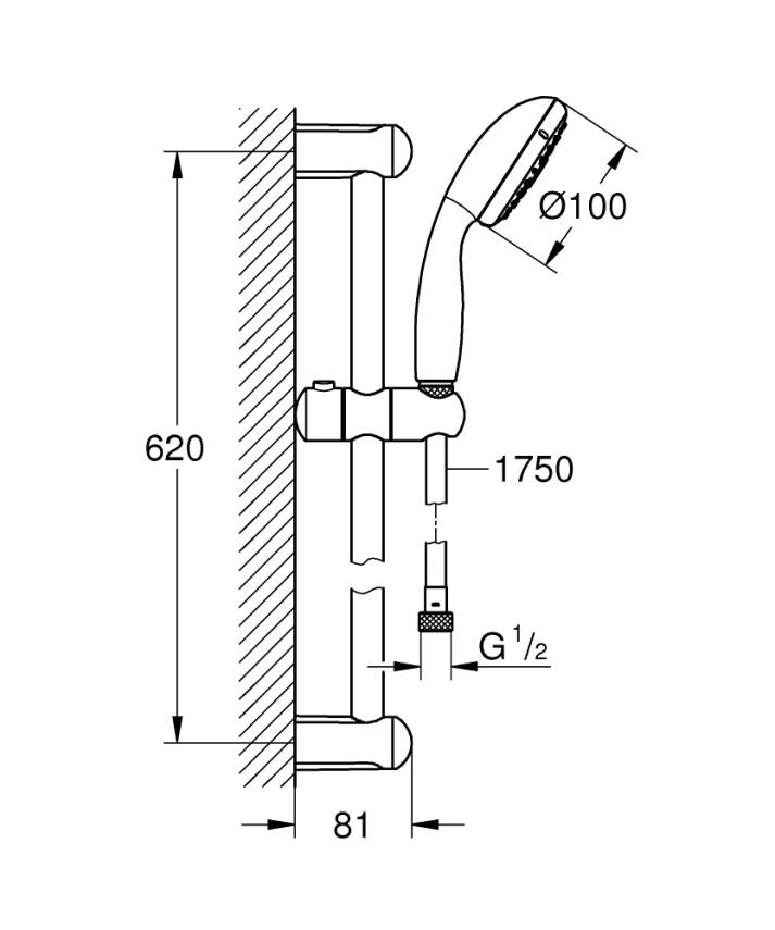 Grohe New Tempesta Sürgülü Duş Seti 3 Fonksiyonlu 27644001 - 2