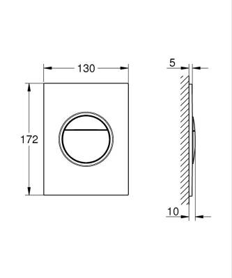 Grohe Nova Cosmopolitan S Gömme Rezervuar Kumanda Paneli, Paslanmaz Çelik 37601DC0 - 2
