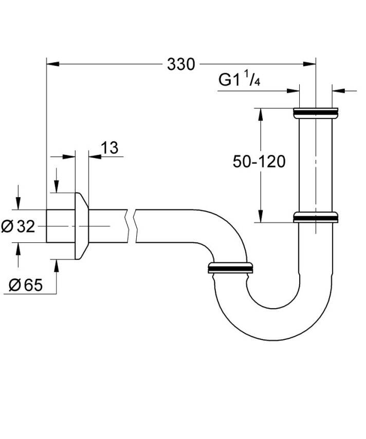 Grohe P Tipi Sifon Krom 28961000 - 2