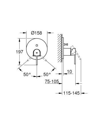 Grohe Plus Ankastre Banyo/Duş Bataryası (Sıva Üstü Grubu) Krom 24060003 - 2