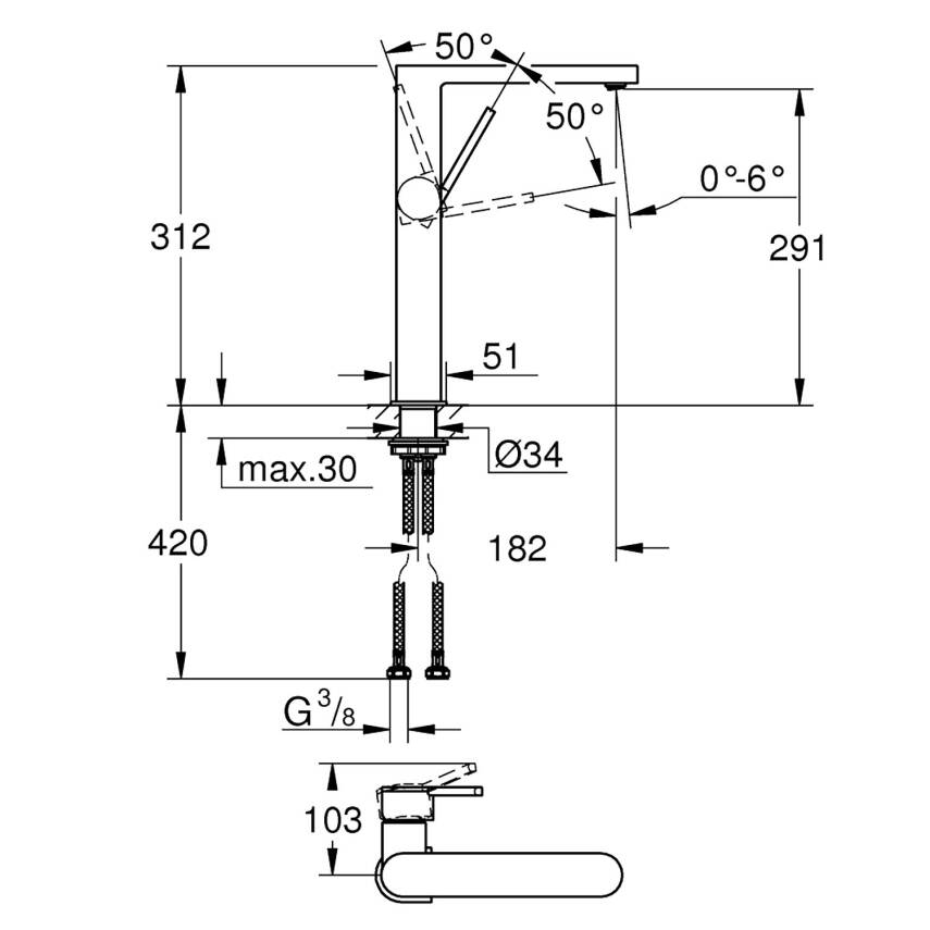 Grohe Plus Çanak Lavabo Bataryası Krom 32618003 - 2