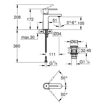Grohe Plus Lavabo Bataryası Krom 33163003 - 2