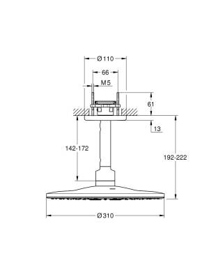 Grohe Rainshower 310 SmartActive Tepe Duşu Seti 2 Fonksiyonlu Krom 26477000 - 2