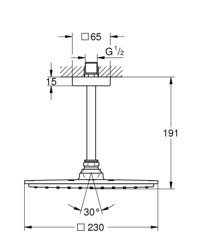 Grohe Rainshower Allure Tepe Duşu 23 cm (Tavandan) Krom 26065000 - 2