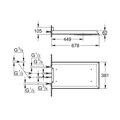 Grohe Rainshower Aqua 15 F-Series Multi Spray Tepe Duşu, 68x38cm Krom 26887000 - 3