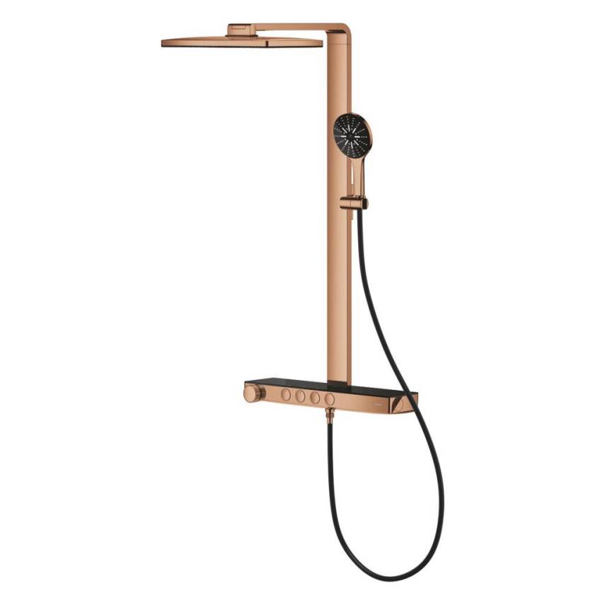 Grohe Rainshower Aqua Pure SmartControl Duş Sistemi, Duvara Monte, Termostatik Bataryalı Duş Kolonu, Parlak Bakır 100961DA00 - 4