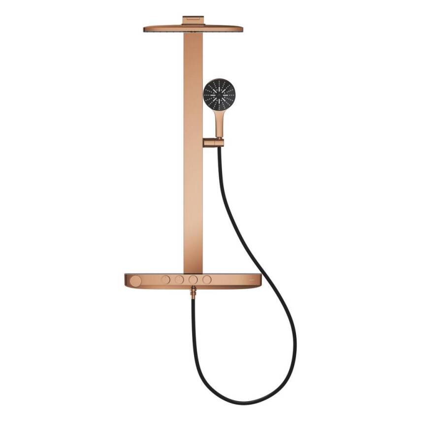 Grohe Rainshower Aqua Pure SmartControl Duş Sistemi, Duvara Monte, Termostatik Bataryalı Duş Kolonu, Parlak Bakır 100961DA00 - 3