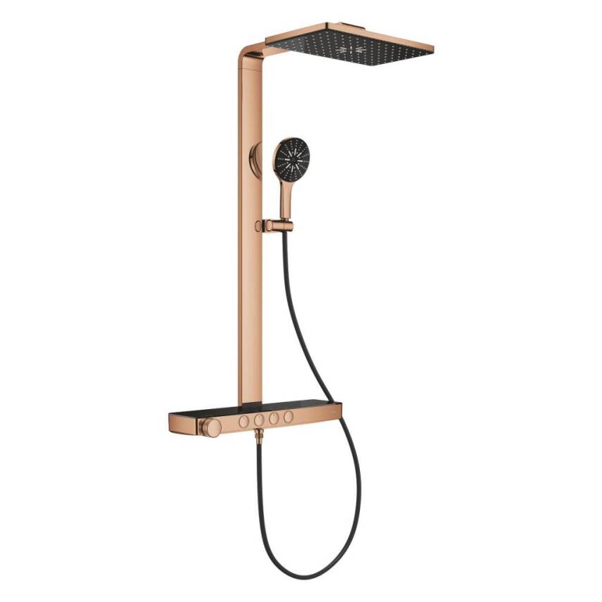 Grohe Rainshower Aqua Pure SmartControl Duş Sistemi, Duvara Monte, Termostatik Bataryalı Duş Kolonu, Parlak Bakır 100961DA00 - 2
