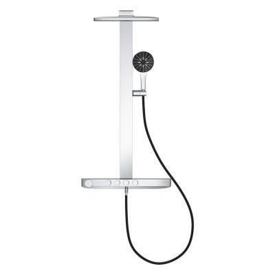 Grohe Rainshower Aqua Pure SmartControl Duş Sistemi, Duvara Monte, Termostatik Bataryalı Duş Kolonu, Siyah-Krom 100961KI00 - 3
