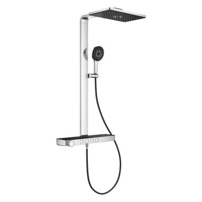 Grohe Rainshower Aqua Pure SmartControl Duş Sistemi, Duvara Monte, Termostatik Bataryalı Duş Kolonu, Siyah-Krom 100961KI00 - 4